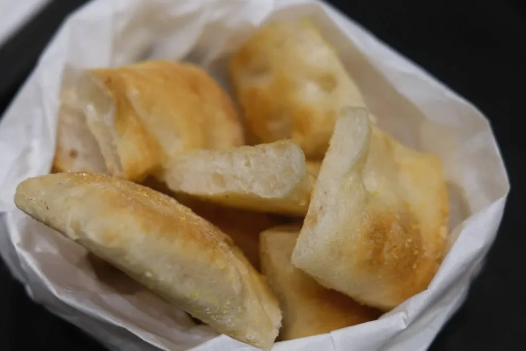 Freshly baked pizza bianca bread