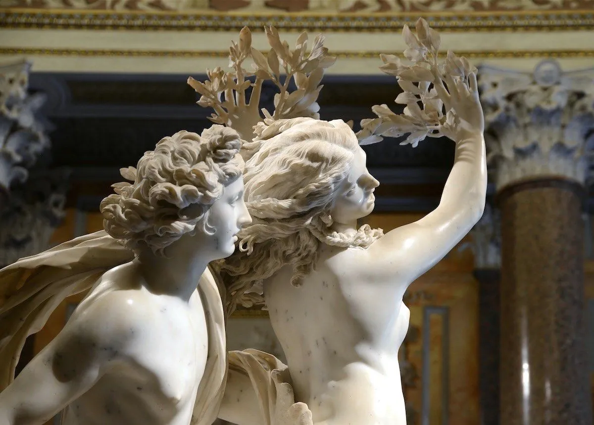 Apollo and Daphne sculpture by Gian Lorenzo Bernini in Borghese Gallery, Rome