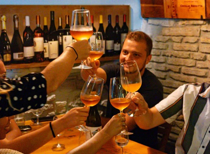Trying Amber Wine at one of Rome’s top aperitivo bars