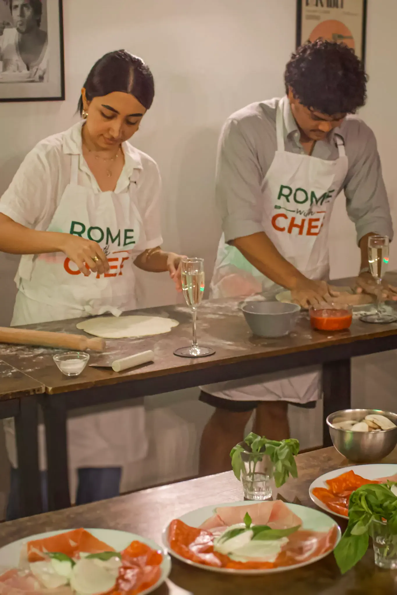 Adults cooking