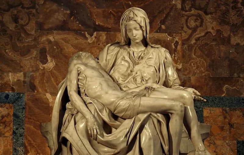Michelangelo’s early work, the Pieta, is among the Great Master’s most famous statues in Rome