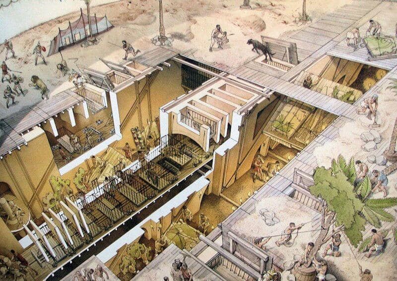 Reconstruction of the hypogeum and Colosseum arena floor