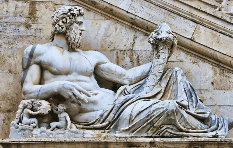 Statue of the River God Tiber in the Piazza of the Capitoline Hill