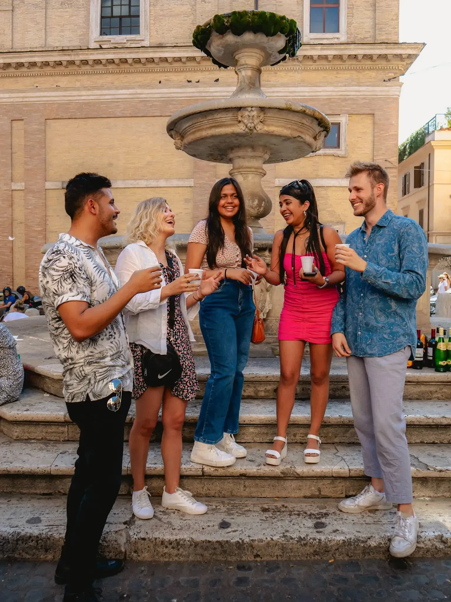 Rome tipsy tour wine stop at Piazza della Madonna historic square wine tasting experience