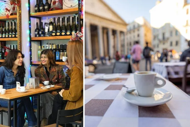 If you’re consuming your coffee at the table, you’ll usually pay a service charge in lieu of a tip.