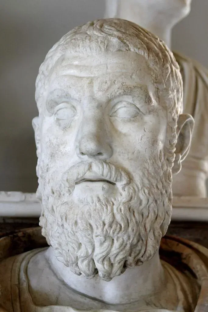 Ancient Roman marble bust of Emperor Macrinus displayed in Palazzo Nuovo Capitoline Museums showcasing imperial portraiture and classical sculpture featured in Carpe Diem Tours Rome historical exploration and museum educational experiences