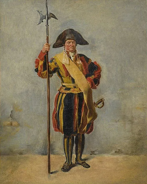 A-member-of-the-Swiss-Guard-during-the-reign-of-Pius-VII-c.-1811-by-Hortense-Haudebourt-Lescot