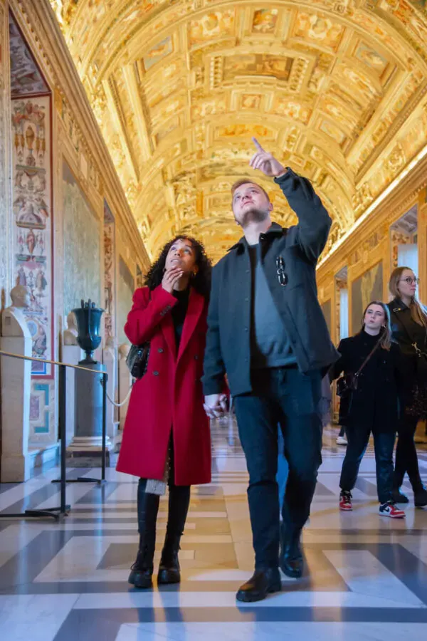 Clients inside the Vatican’s Hall of Maps