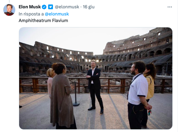 Elon musk hiring out the Colosseum in May 2025