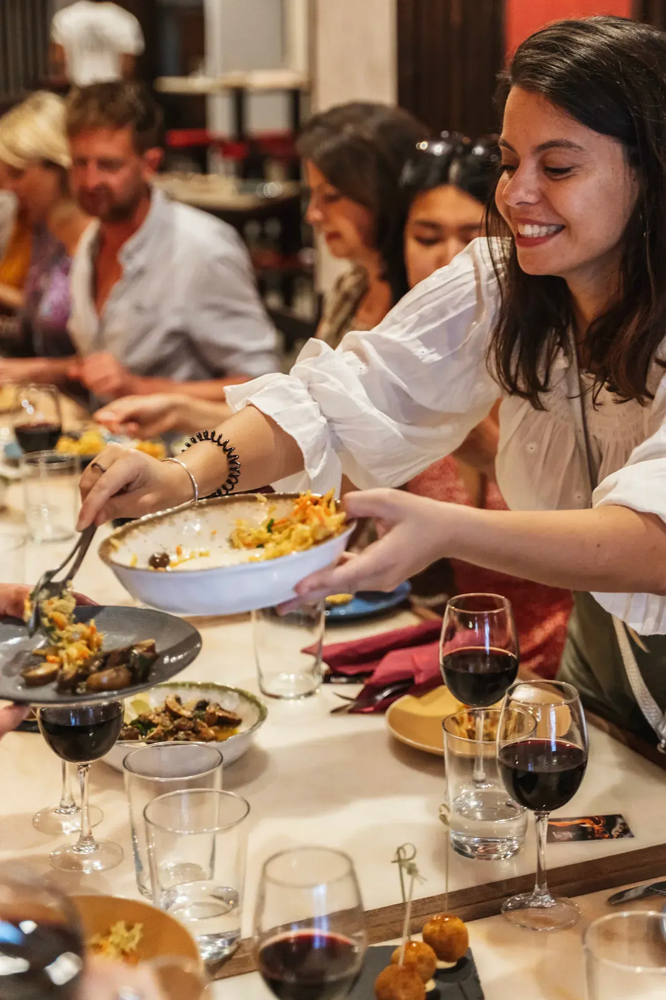 Enjoying traditional Portuguese cuisine in one of the best restaurants in Lisbon on our Lisbon Food Tour