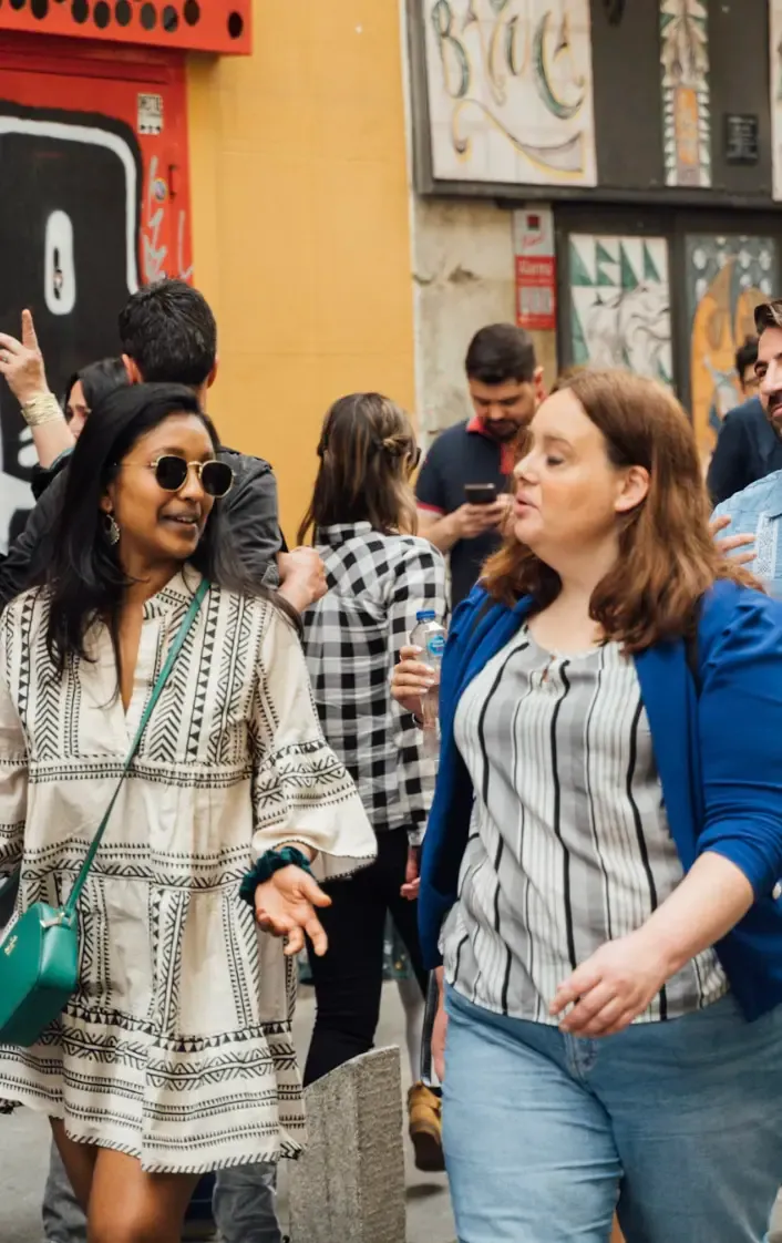 Customers are walking on the Madrid walking tour with Carpe Diem Tours
