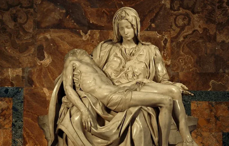 Michelangelo’s early work, the Pieta, is among the Great Master’s most famous statues in Rome
