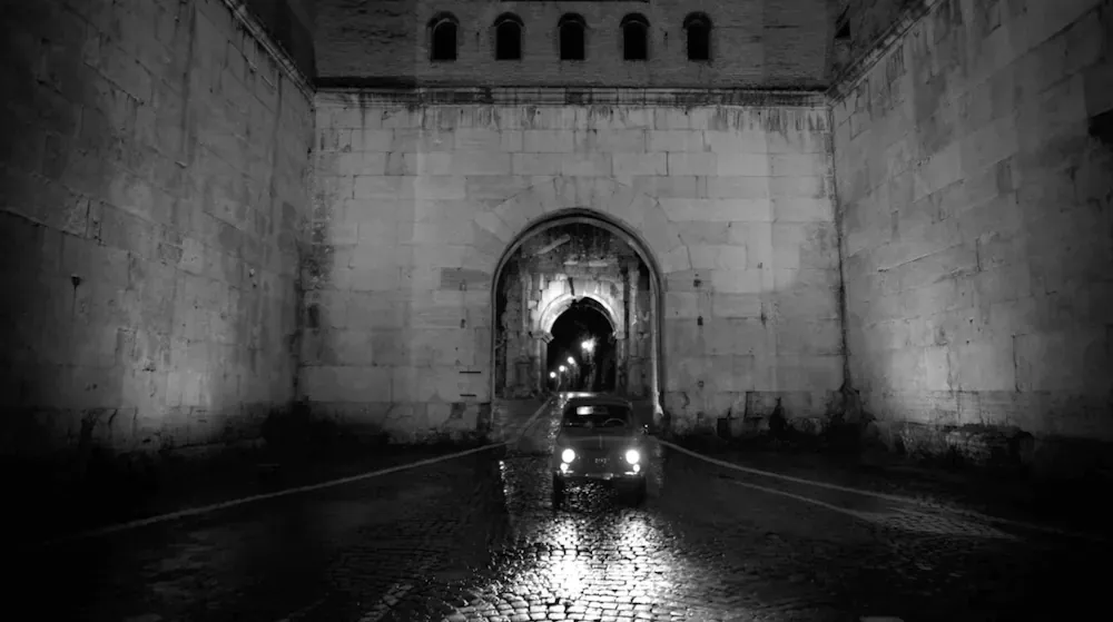 Porta San Sebastiano gate in the Aurelian Walls of Rome, Italy, on a sunny day