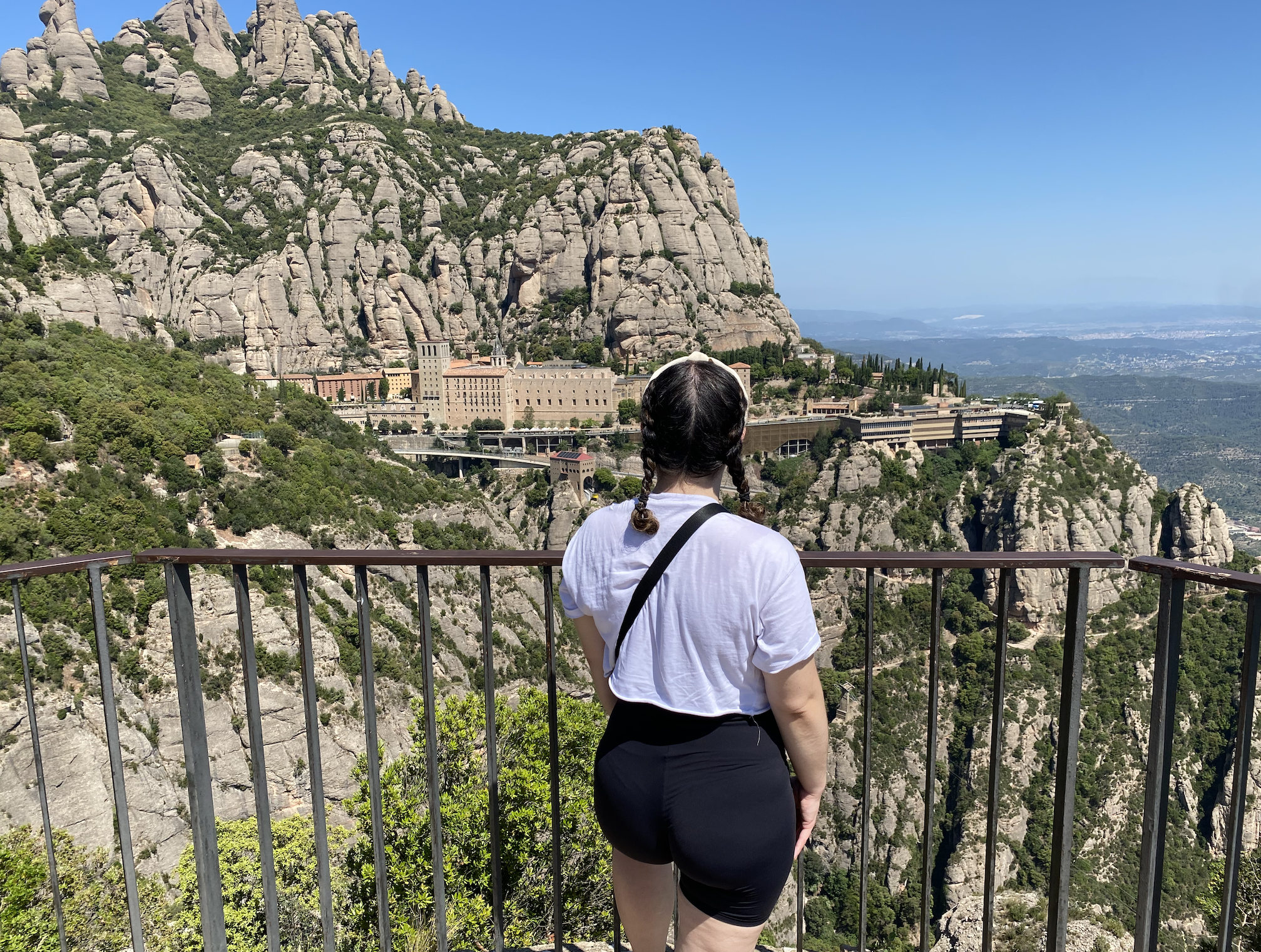 female solo traveller at Monserrat on a Barcelona day trip