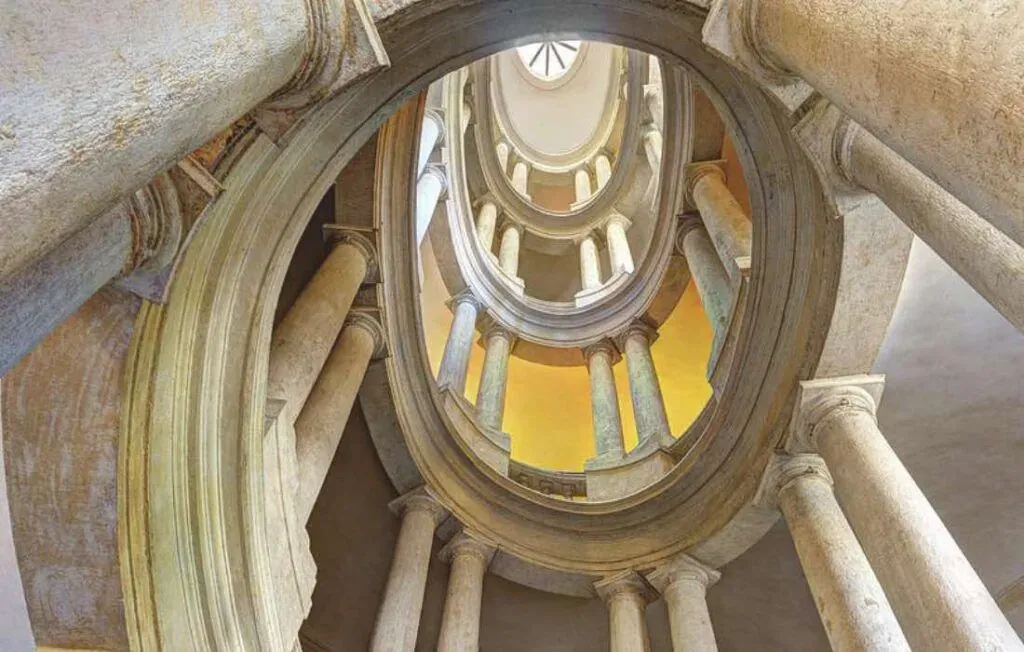 The-Oval-Staircase-designed-by-Francesco-Borromini-in-Palazzo-Barberini