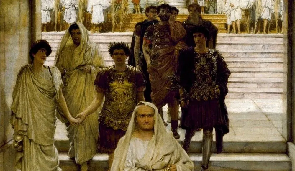 Painting 'Triumph of Titus' by Sir Lawrence Alma-Tadema depicting a Roman procession