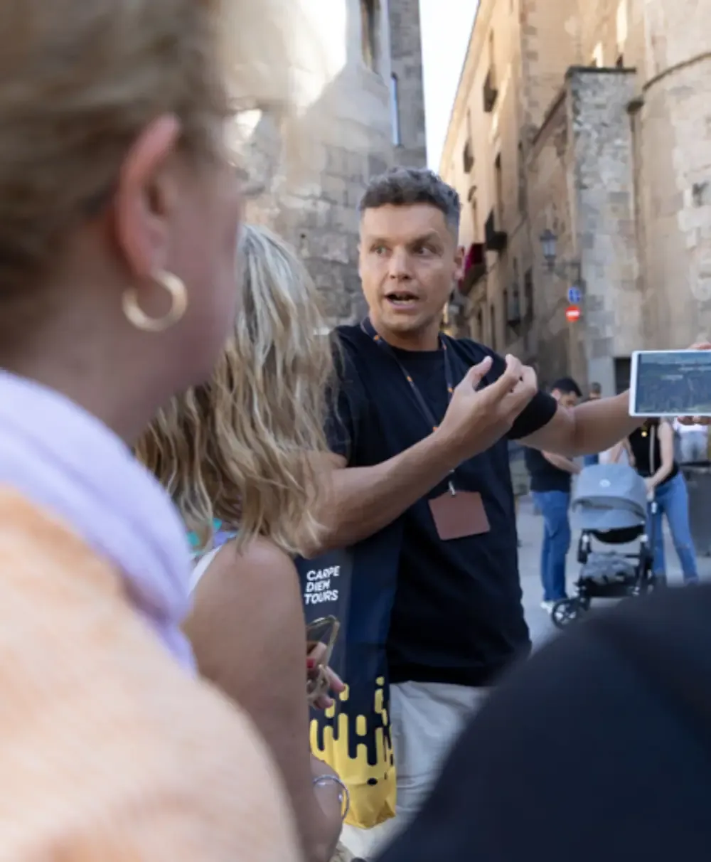 Gothic Quarter architecture during Barcelona walking tour