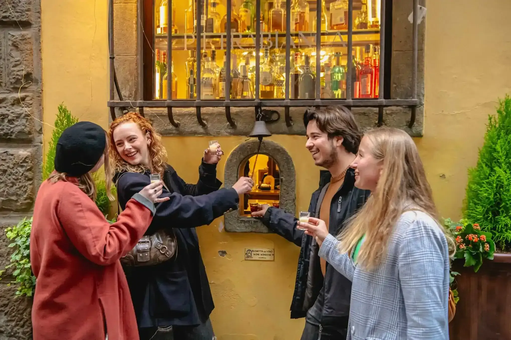 Scenic Florence location with drinks during tipsy tour