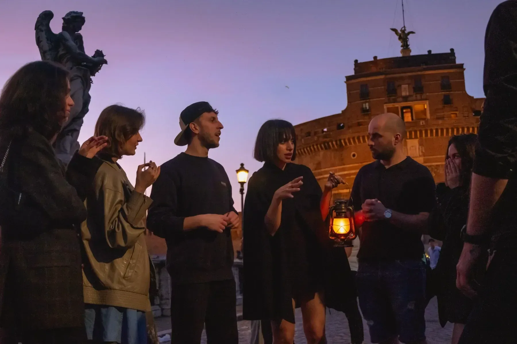 Evening adventure with participants on the Haunted Rome Ghost Tour