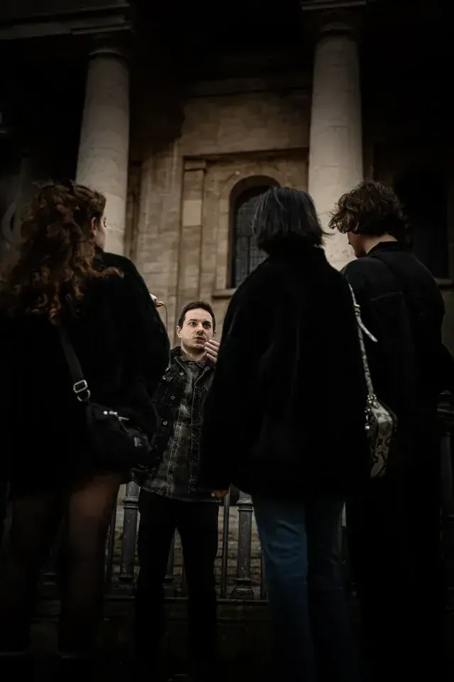 Ripperologist guide sharing stories on London Jack the Ripper tour