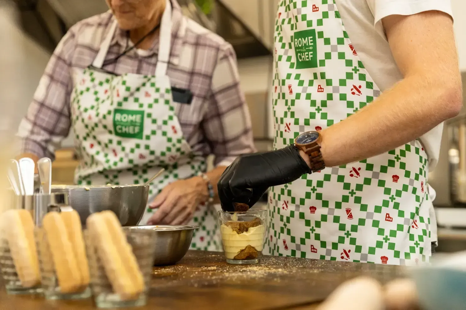 Hands preparing fresh pasta during Pizza & Tiramisu Class cooking class
