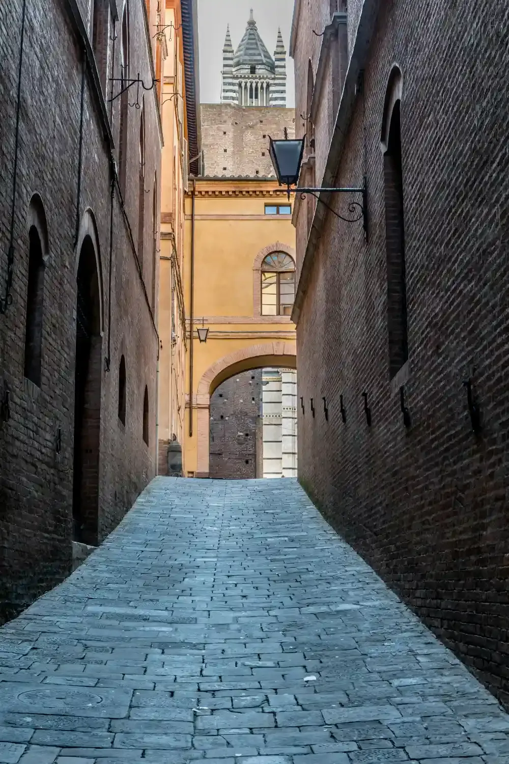 Siena cityscape with multiple historic towers and medieval buildings creating distinctive skyline