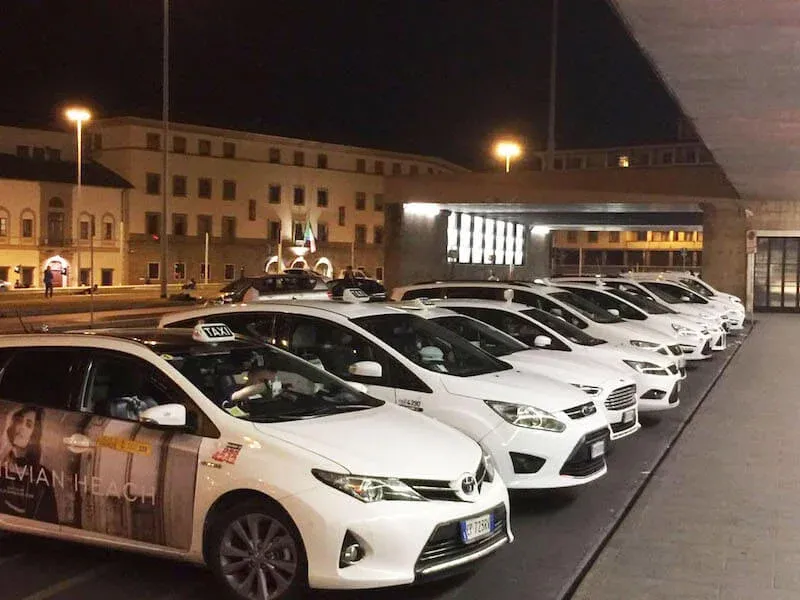 A taxi rank at Florence’s main train station, Santa Maria Novella. Photo credit: The Florentine